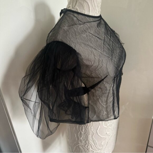NWT Simone Rocha x H&M Puff Sleeve Tulle Top in Black sz XS - Picture 9 of 16